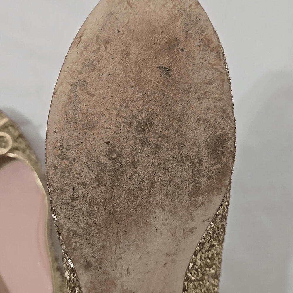 Kate Spade Willa Gold Glitter Flats Sz 9.5M - Picture 6 of 6